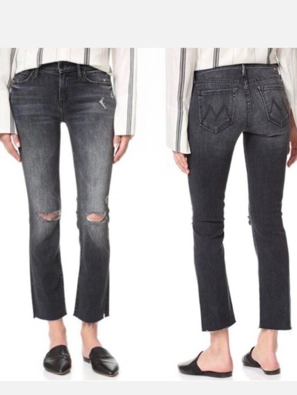 Mother Jeans Sz 26 Black The Swooner Ankle
